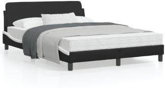 vidaXL Bettgestell "Dover" Schwarz und Weiß 140x200 cm Kunstleder 373203
