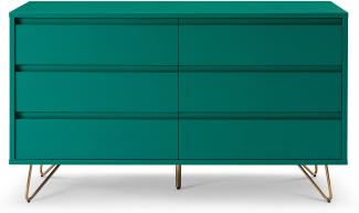 Kommode breit mit 6 Schubladen Sideboard Wohnzimmer Schrank Anrichte