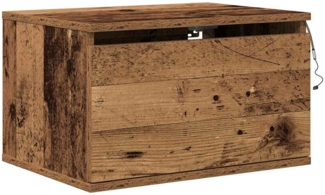 vidaXL Wandmontiertes Nachttischchen Altholz 50 x 36 x 30 cm 863078