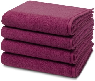 Ross Sensual Skin 4 tlg. Frottier-Set - 4 X Handtuch (50 X 100cm) - 500 g/m2 - Fuchsia
