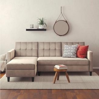 Dorel Home Ecksofa Hartford II, mit Bettfunktion und Stauraum, Recamiere beidseitig montierbar