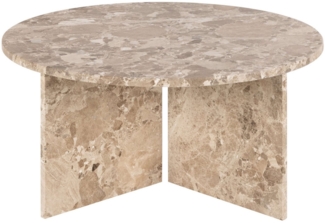 ebuy24 Couchtisch Vega Couchtisch Ø90cm Marmor braun.