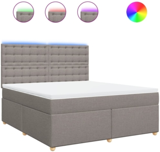 vidaXL Boxspringbett mit Matratze Taupe 180x200 cm Stoff 3293677