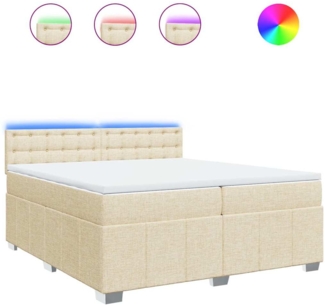 vidaXL Boxspringbett mit Matratze Creme 200x200 cm Stoff 3289494