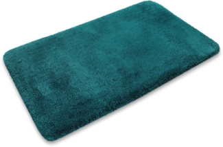 Homie Living Badematte Porto Azzurro, Höhe 30 mm, rutschhemmend beschichtet, fußbodenheizungsgeeignet, schnell trocknend, Polyester, rechteckig, Badteppich, uni, rechteckig & rund, waschbar, Badezimmerteppich