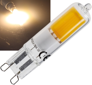 LED Stiftsockel G9, 4W, 500lm330°, 230V, 3000k / warmweiß, Glas
