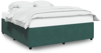 vidaXL Bettgestell ohne Matratze Dunkelgrün 200x200 cm Samt 3285033