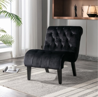 Celya Stuhl Polsterstühle,mit Knopf bequemen Stuhl Bequemer Velvet Akzentstuhl (Akzentstuhl ohne Armlehnen mit Knöpfen,gepolstertem Schaumstoff), Holzbeinen für Wohnzimmer,Schlafzimmer und Büro,150 kg Belastbarkeit