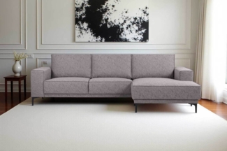 Places of Style Ecksofa Polsterecke Oland, Struktur, Flachgewebe, Luxus-Microfaser, Boucle, L-Form, 280 cm, Wellenunterfederung, Skandi-Design, Metallfüße