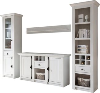 Home affaire Wohnwand California, (Set, 4-St), bestehend aus Standregal, Vitrine, Sideboard, Wandregal