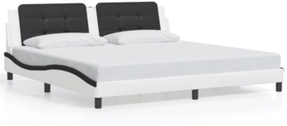 vidaXL Bettgestell ohne Matratze "Zadar" Weiß und Schwarz 200x200 cm Kunstleder 3208211