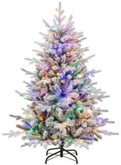 COSTWAY Künstlicher Weihnachtsbaum, 147cm mit 160 LEDs, 436 Spitzen & Ständer