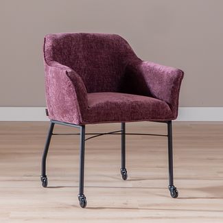 Bronx71 Esszimmerstuhl mit Rollen Enzo Chenille Lila