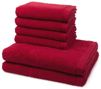 Möve Superwuschel 6 tlg. Frottier-Set - 4 X Handtuch (50 X 100cm), 2 X Duschtuch (80 X 150cm) - 520 g/m2 - Ruby
