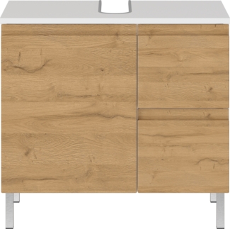 GERMANIA Waschbeckenunterschrank Torrance (in 2 Breiten) mit Schublade & Füßen aus Metall, griffloses Design, Made in Germany