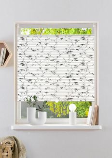 OTTO home Plissee MINNA, Lichtschutz, ohne Bohren, verspannt, Klemmfix, im Fixmaß mit Floralem Print, Klemmträger - sehr beliebt!