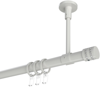 Gardinenstangen-Set Sonette Estana 600 cm (geteilt in 3x200 cm), 1-läufig, 20 mm Ø Weiß