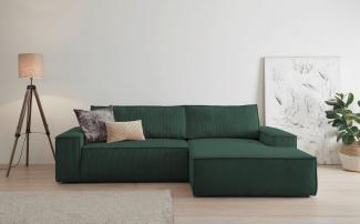 Home affaire Ecksofa SHERWOOD Schlafsofa 267 cm, L-Form, Schlaffunktion mit Bettkasten (210x136 cm), Cord, Vintage, Samtvelours