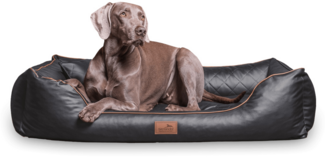 LOUIS Kunstleder gesteppt Orthopädisches Hundebett - 80x60cm, 02 Graphit
