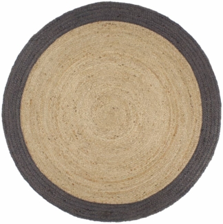 vidaXL Teppich Handgefertigt Jute mit Dunkelgrauem Rand 240 cm 343607