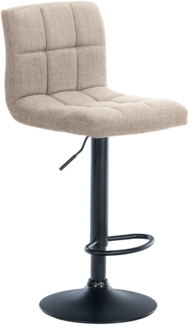 DELUKE® Barhocker MADRID - Creme, Stoff, Schwarz Barhocker mit Lehne Barstuhl Tresenhocker Tresenstuhl Kneipenhocker Kneipenstuhl