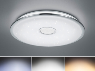 Deckenleuchte Deckenlampe OSAKA mit Nachtlichtfunktion Acryl Chrom 67 cm