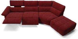 Sofanella Eckcouch Ecksofa ADRIA Stoff Sofa in Rot