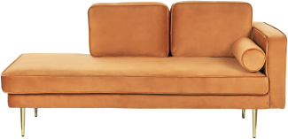 Chaiselongue Samtstoff orange rechtsseitig MIRAMAS