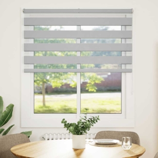 vidaXL Zebrarollo Hellgrau 125x100 cm Stoffbreite 120,9 cm Polyester 4014422