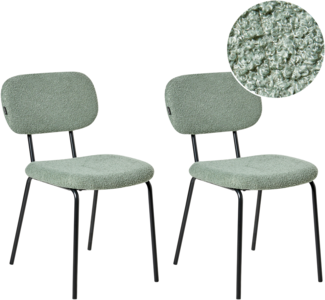 Set mit 2 Stühlen ADAIR Bouclé Hellgrün