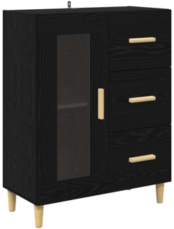 vidaXL Sideboard Schwarz Eichen-Optik 69,5 x 34 x 90 cm Holzwerkstoff 880835