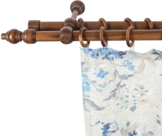 SN DECO GROUP Gardinenstange Filigrano, 2-läufig, Fixmaß, mit Bohren, verschraubt, Holzwerkstoff, 28 mm, Holz, verschiedene Längen und Farben, Komplettset