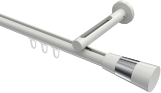 Innenlauf-Gardinenstangen-Set Siteno Tanara 480 cm (geteilt in 3x160 cm), 1-läufig, 20 mm Ø Weiß