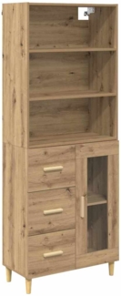 vidaXL Highboard Artisan-Eiche 69,5 x 32,5 x 180 cm Holzwerkstoff 3415984