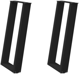 vidaXL Konsolentischbeine U-Form 2 Stk. Schwarz 38x(72-73) cm Stahl 4012780