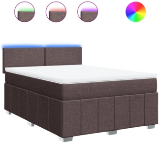 vidaXL Boxspringbett mit Matratze Dunkelbraun 160x200 cm Stoff 3289415