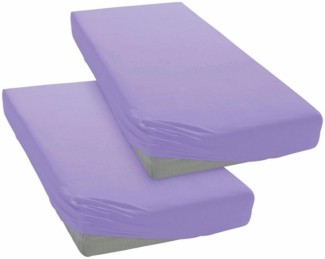 my home Spannbettlaken PHYSALIS, Jersey, Gummizug: rundum, (2 Stück), 100% Baumwolle, Matratzen bis 18 cm Höhe, Bettlaken, Spannbetttuch