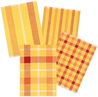 Kracht Geschirrtuch Streifen Karo, (Set, 4-tlg, 4-teilig), 4er Pack Geschirrtücher (4 Stück), ca. 50x70 cm, Halbleinen