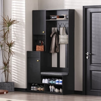 Odikalo Garderobenschrank Kombi-Sethschrank Flurgarderobe Kleiderschrank Ablagefach Schuhregal