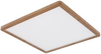 LED Deckenleuchte, Holzoptik, IP44, 3 Lichtstufen, 29x29 cm
