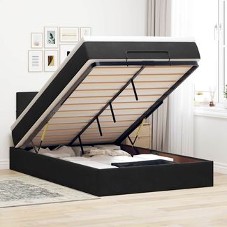 vidaXL Ottoman-Bett mit Matratze Schwarz 120x190 cm Samt 3311761