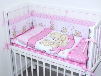 Primawela Beistellbett Baby Bettwäsche für Beistellbett mit Nestchen Spannbettlaken 6 teilig