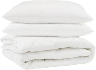 vidaXL Bettdecke mit Kissen 3 pcs Weiß Mikrofaser 3377516