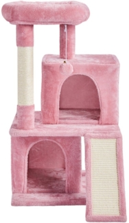 Yaheetech Kratzbaum Katzenbaum 91/106 cm (H), Kletterbaum 1 Aussichtsplattform & 2 Höhlen & 1 Abnehmbarer Plüschball