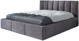 Polsterbett IGI 120x200 mit Matratze, Bettkasten und Lattenrost. Farbe: Grau 16