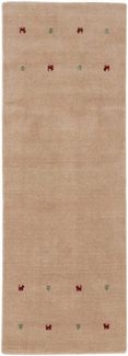 carpetfine 'Gabbeh Uni' Wollteppich, reine Wolle, Beige, 80x300 cm