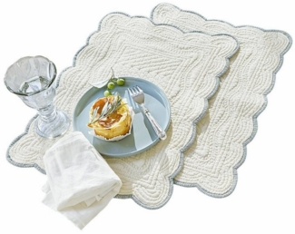 Mirabeau Tischläufer Platzset 2er Set Fontienne weiß/blau