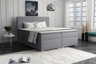 Boxspringbett Schlafzimmerbett SOREL 180x200cm Stoff Inari Grau