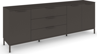 rauch Kombikommode Kommode Türkommode Sideboard Kombikommode FLIPP (Breite 200 cm mit 2 Einlegeböden), 3-türig mit 3 Schubladen und Soft-Close-Funktion