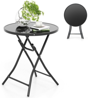 COSTWAY Gartentisch, klappbar, mit X-förmige Metallrahmen